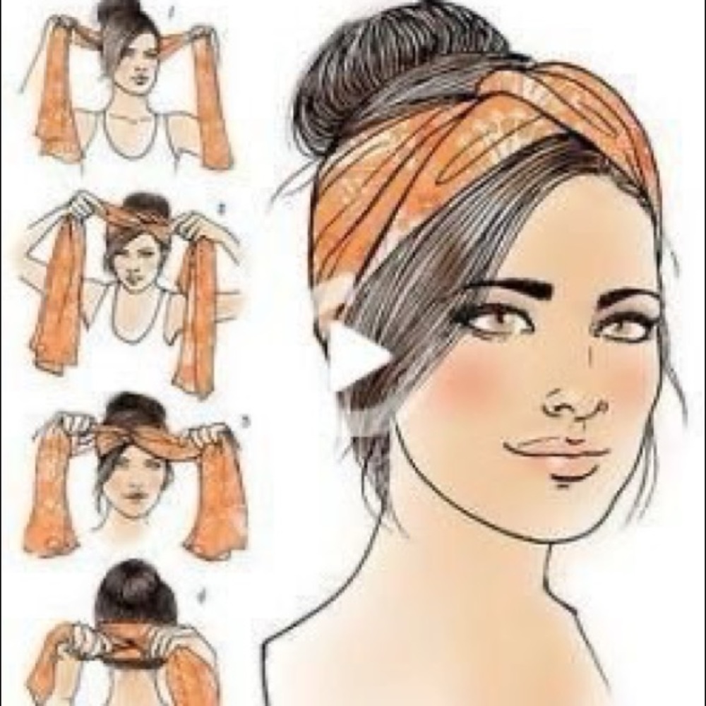 Art illustration Girl Silk Scarf - Picture 3 of 4